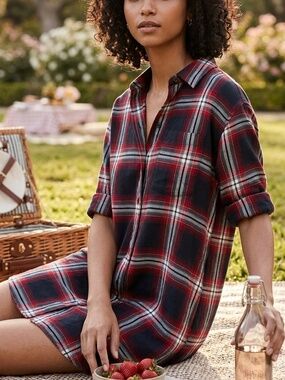 Madewell Plaid shirt dress with pockets